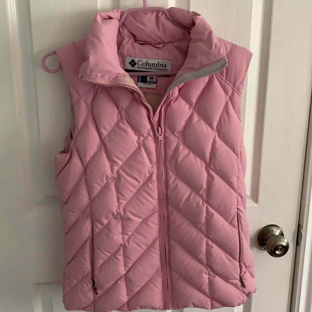 Columbia down filled pink vest